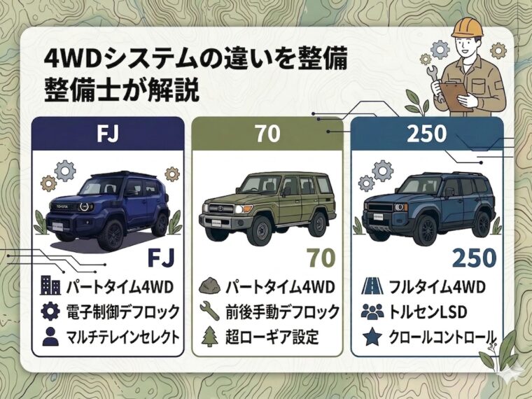 4WDシステムの違いを整備士が解説
