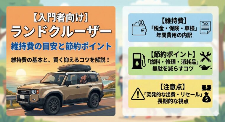 【入門者向け】ランドクルーザー維持費の目安と節約ポイント