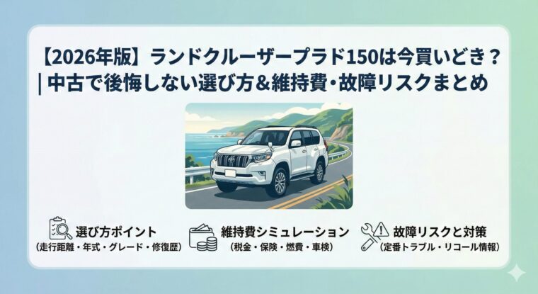 【2026年版】ランドクルーザープラド150は今買いどき？｜中古で後悔しない選び方＆維持費・故障リスクまとめ